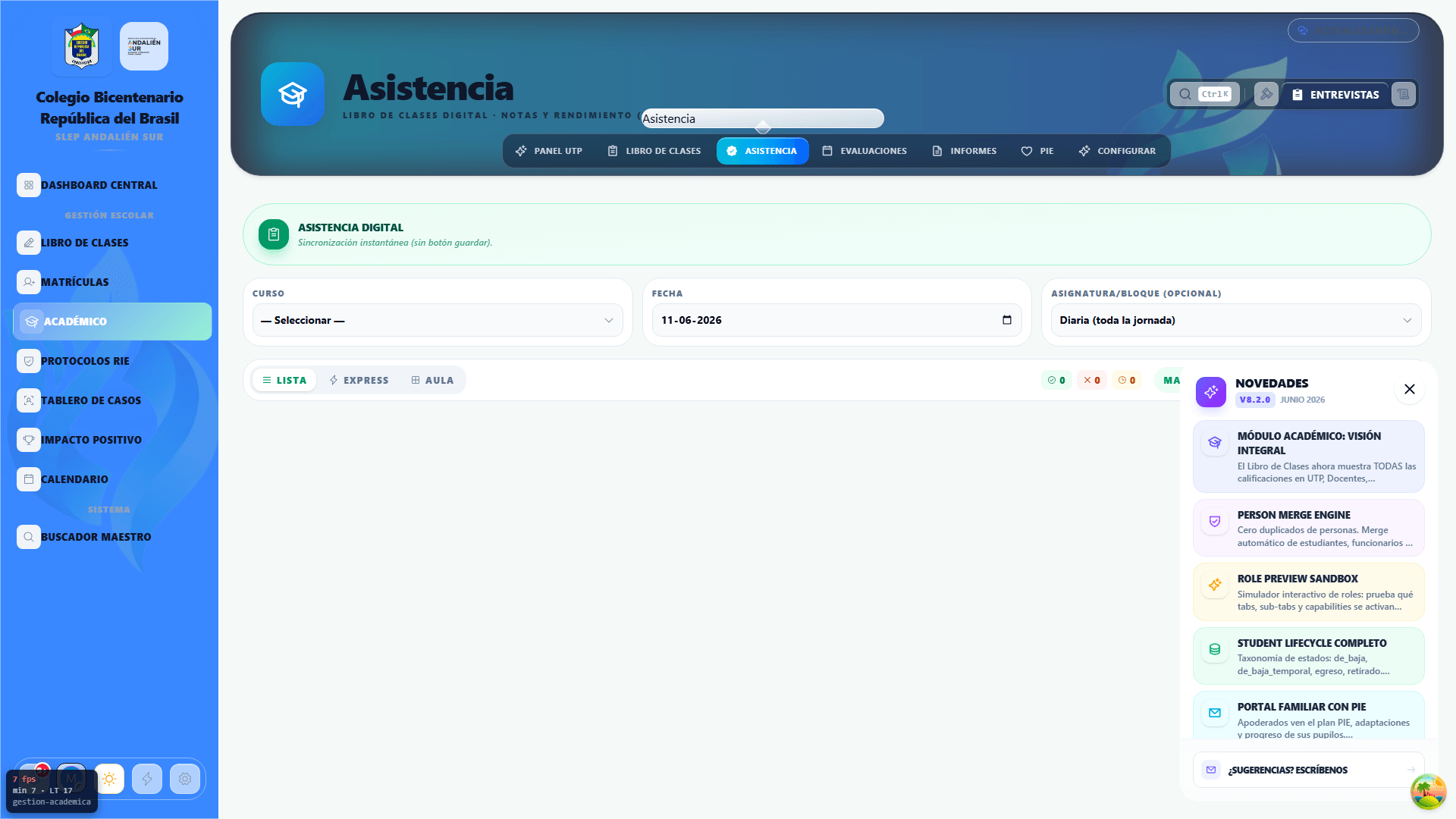 Control de asistencia